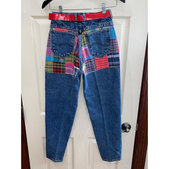 Fredericks Of Hollywood / Lee Vintage  Womens Reclaimed Recycled Patchwork Jeans - Picture 9 of 11